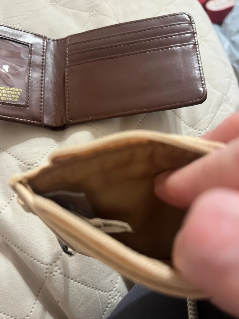 Brown Leather wallet belt clip style, and ID Card Wallet coin/card wallet